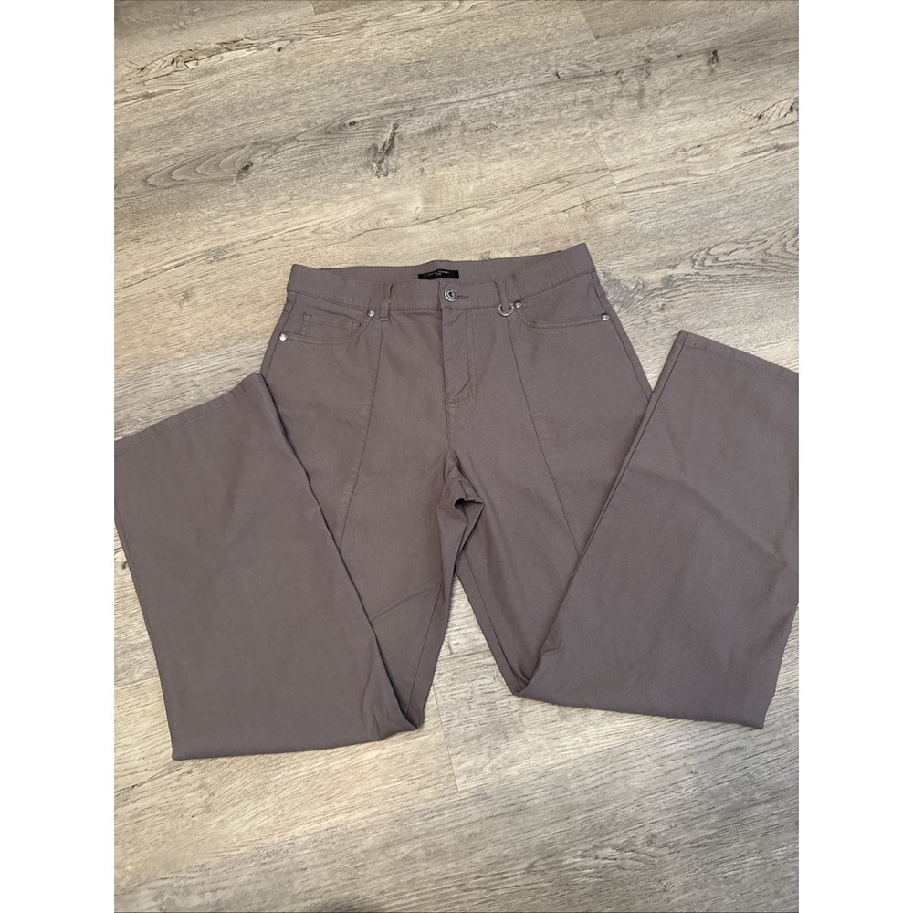 Simon Chang Brown Black Petite Dress Pants Trousers Womans Sz 10 Style # 3-5302P